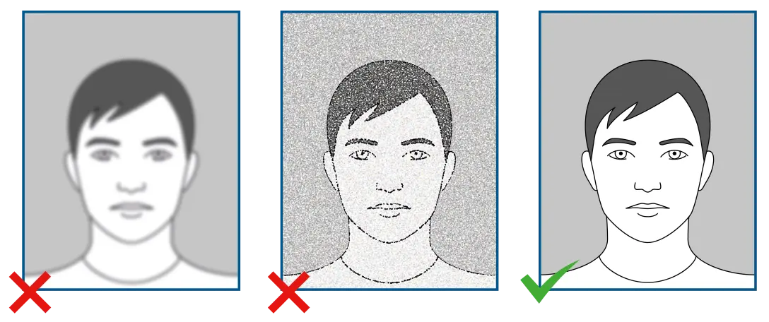 A comparison between a blurry, low-resolution photo and a sharp, high-quality image