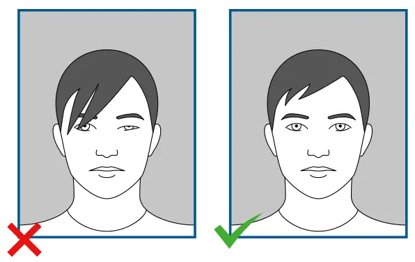 A person with hair partially covering their face compared to a person with hair neatly pulled back